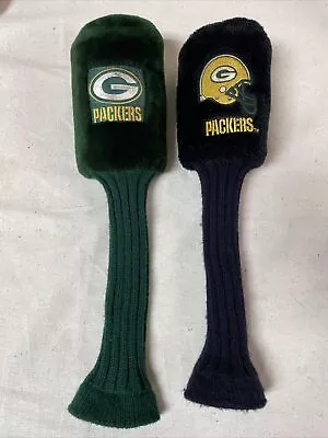 Green Bay Packers Golf Club Head Cover X & 3 Iron Black Green Plush Sock • $24