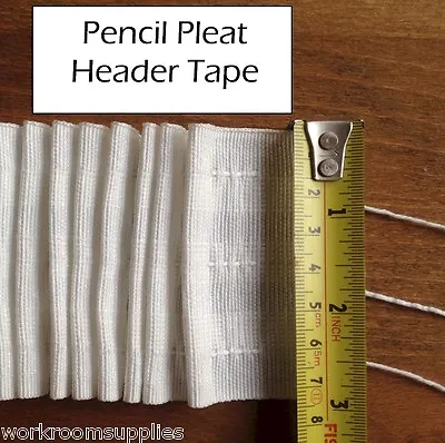 £1.15 • Buy Pencil Pleat Curtain Header Tape - In Home 3Inch (8cm) - By The Meter