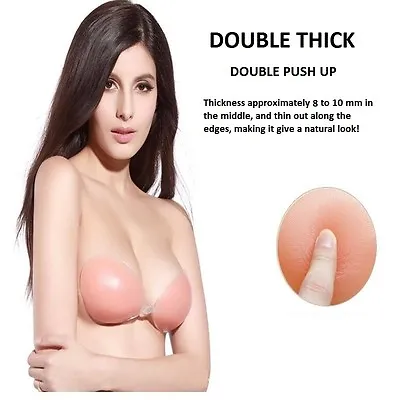 £6.59 • Buy Silicone Bra Thick Cup Push Up Gel Stick On Backless Chicken Fillet Adhesive 