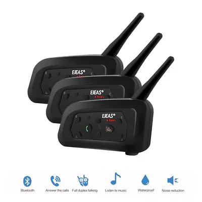 3 Packs EJEAS V6 Pro Waterproof Motorcycle BT Intercom Helmet Interphone MP3! • $113.68