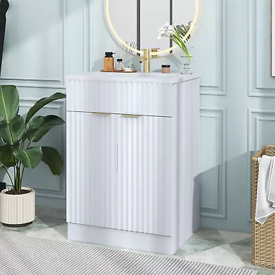 24‘’modern Bathroom Vanity For Small Bathroom Storge Cabinet With Ceramic Sink • $267.56