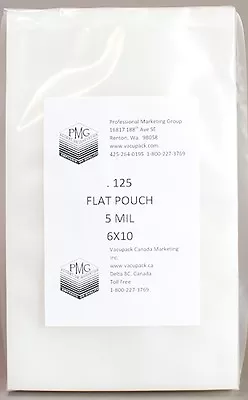 $28.78 • Buy 5 Mil 6x10 125ct Commercial Flat Chamber Bag Sous Vide Vacuum Sealing Sammic