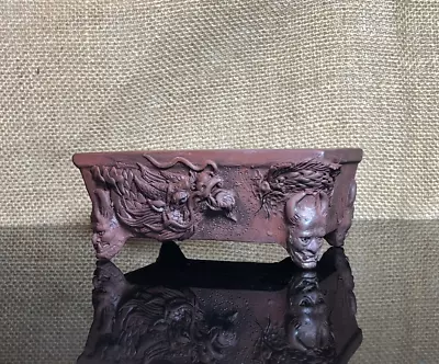 Dragon Sculpture Bonsai Pot Ceramic 4 Legs Sculpture Hanya Oni Size 4.5  • $105