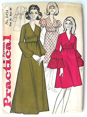 FF 38  Vintage 1960s 70s Maxi Dress Midriff Detail Sewing Pattern Practical 6454 • £7.50