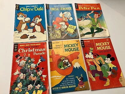 LOT Of 6 Vintage 1953 Walt Disney's Gold Key Comics & Stories 50's 60's 70's • $5.53