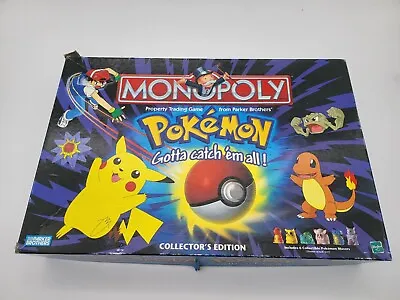 Monopoly Pokemon Gotta Catch Collector's Edition Board Game INCOMPLETE 1999 • $30.39