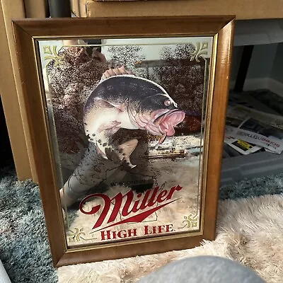 Wisconsin Miller High Life Bass Beer Mirror  • $100