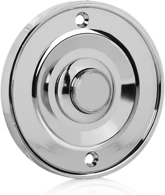 £11.99 • Buy Chrome Flush Mount Wired Door Bell Push Button Byron DBW-21073