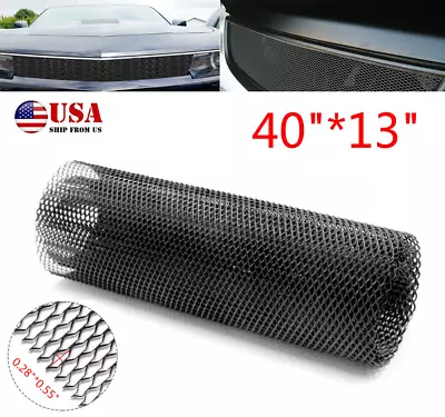$15.29 • Buy 40''x13'' Black Aluminum Mesh Grill Cover Car Bumper Fender Hood Vent Grille Net