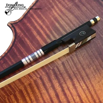 1/2 Violin Bow Carbon Fiber Violin Bow Natural Horsehair Ebony Frog Round Stick • $49.99