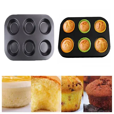 Non Stick 6mini Cupcake Baking Pan Tray Tin Cup Cake Yorkshire Pudding Muffin • £7.79