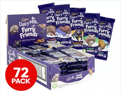 72 X Cadbury Dairy Milk Furry Friends Chocolate Bar Sweet Treats Bulk Box 20g • $40