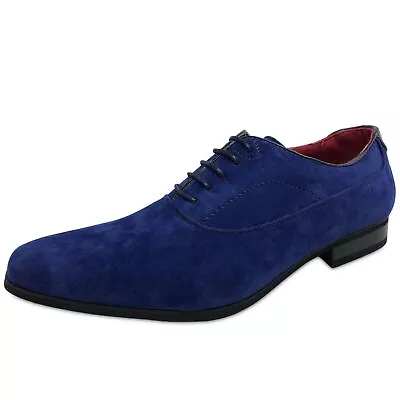 Mens Italian Shoes Suede Leather Lined Work Wedding Formal Office Size 6-11 • £14.99