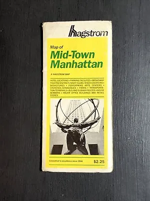 Hagstrom Map | Streetmap | 1985 | Mid-Town Manhattan NY | Road Map • $8.99