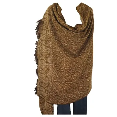 Throw/Shawl | Yak + Sheep Wool Blend | Nepal |Handmade | Paisley Design| Copper • $42.30