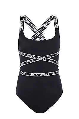 Versus Versace Logo Swimsuit Black XS NWT AUTHENTIC • $199.99