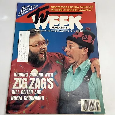 TV Week Magazine Vancouver Victoria August 1988 Zig Zag's Bill Reiter • $11.65