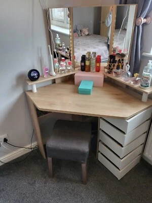 £50 • Buy Barker And Stonehouse Corner Dressing Table-Desk With Light Up Mirror.