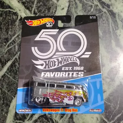 Hot Wheels 50th Anniversary Favorites VW Volkswagen T1 Drag Bus With Real Riders • $7