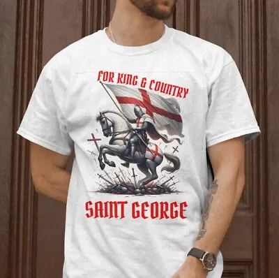 St Georges Day T-Shirt Gift Saint George English Flag England For King & Country • £8.99