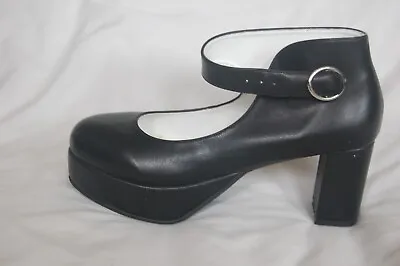 Angelic Imprint Black Lolita Kawaii Cosplay Platform Mary Jane Shoes UK7 New • £19.99