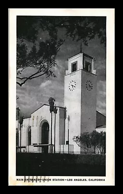 Dr Jim Stamps Us Main Entrance Union Station Los Angeles Monochrome Postcard • $0.25