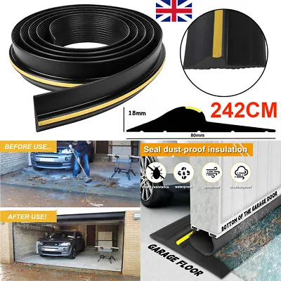 8FT Garage Door Floor Threshold Weather Seal HEAVY DUTY RUBBER Draught Excluder • £13.99