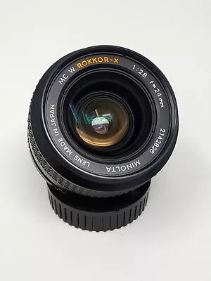 Minolta MC W Rokkor-X 24mm F2.8 Manual MC Lens FAST 24 Wide Prime MINTY 2142826 • $199.99