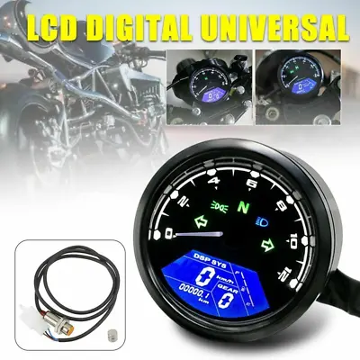 LCD Digital Universal Motorcycle Odometer Speedometer Tachometer 12000RPM US • $26.99