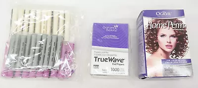 $38.63 • Buy Ogilvie Home Perm For Color Treated & Delicate Hair End Paper & Perm Rollers Lot