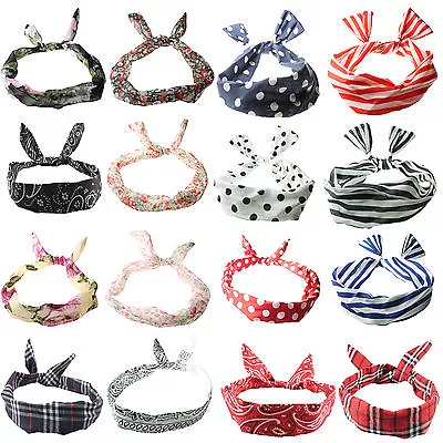 £3.25 • Buy Wire Headband Retro Wired Head Scarf Rockabilly Wire Hair Band Head Wrap Vintage