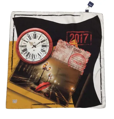 LEVI D’OR White Street Clock Silk Scarf ITALY 34 / 33  NWT • $90