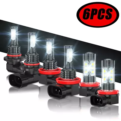 Parts Accessories Led Lights Headlight Fog Light Bulbs Combo Kit Super Bright 6x • $25.65