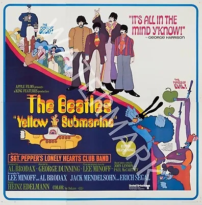 The Beatles - Yellow Submarine - Six Sheet Poster - 1968 Vintage Music Poster • $29.95