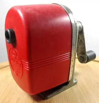 Vintage Apsco Midget Mountable Mechanical Metal Plastic Red Pencil Sharpener • $14.99