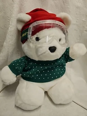 Holiday Bear Plush 17  With Sweater & Marshall Fields Ski Goggles Target 2004  • $16.95