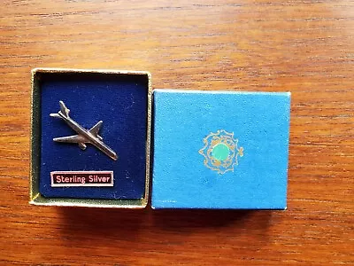 925 Sterling Airplane Tie Tack In Box • $14.99