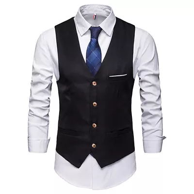 - Men WAISTCOAT For WEDDING WAITERS BAR STAFF Vest Tops Waist Coats Fancy Dress↑ • £9.79