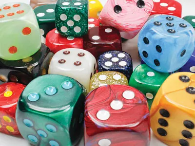 Bag Of 30 6-sided Dice W/Pips Sale (12-25mm 10-30mm 8-35mm) NEW MIX • $70.04