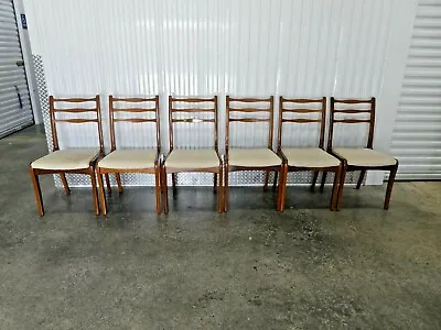 6 Mid Century Danish Modern Style Ladder Back Chairs • $1600