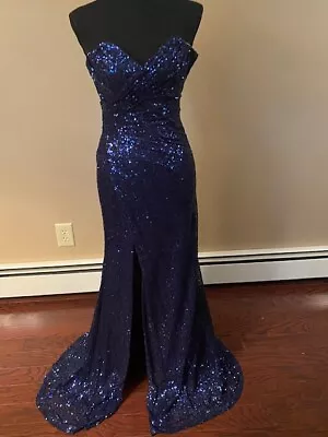 BLUE LA FEMME PROM/EVENING/FORMAL DRESS/GOWN Size 0 • $70