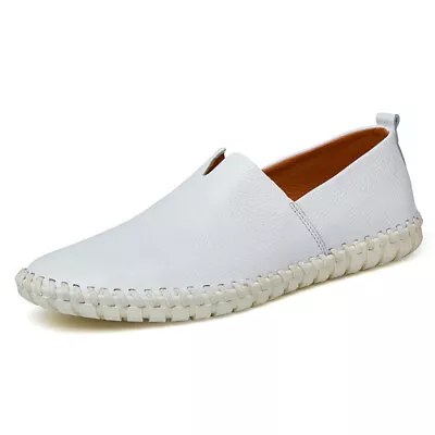 Mens Loafers Leather New Moccasins Slip On Casual Shoes Work Driving Designer • $45.79