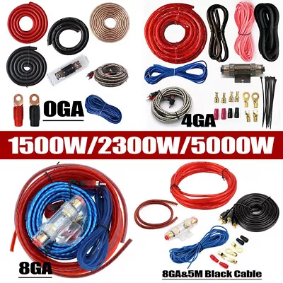 0/4/8GA Car Amp Audio Amplifier Install Wiring Kit AMP RCA Cable Set Wire Fuse • $13.49