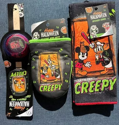 Mickey Donald & Pluto Halloween Oven Mitt Kitchen Towel Spatula Cupcake Holders • $21.99