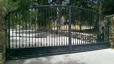 Wrought Iron Driveway Entry Gate (Karv-gate) • $9883