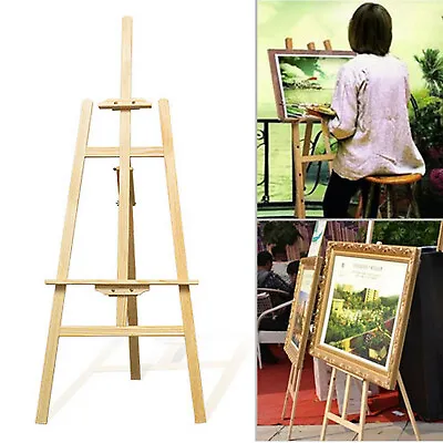 Studio Easel Art Craft Display Easels 150cm Wood Wooden Painting Canvas Stand • £14.07