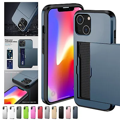 $13.01 • Buy Slide Card Holder Wallet Case Cover For IPhone 11 12 13 Pro Max X XS XR 8 7 Plus