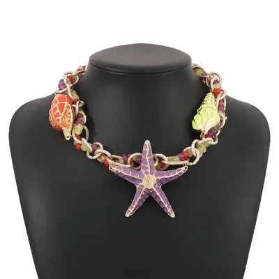 Unique Starfish  Choker Necklace For Women Retro Large Collar Necklace • £8.52