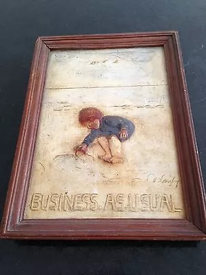 £145 • Buy Helen Langley   Business As Usual   Signed Plaster Relief Plaque