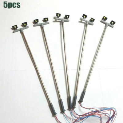 £8.52 • Buy Model Railway Yard Lights 5 Pack Twin LED Wall Lamps For OO 00 Gauge Scale